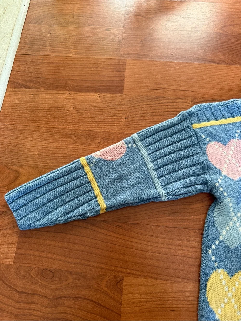 JS Kids Pastel Heart Knit Sweater